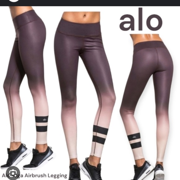 NWT ALO Yoga Airbrush legging in mink gradient ombré brown, size L - Picture 1 of 10
